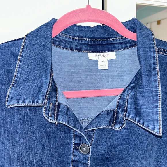Denim Dress  for Fall Style and Co size XXL worn once. - Picture 4 of 11